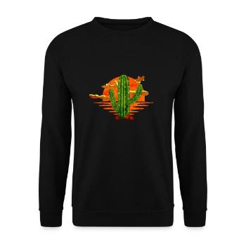 Cactus - Unisex Sweatshirt - black - Front - Alina (178cm) & Michal (187cm)