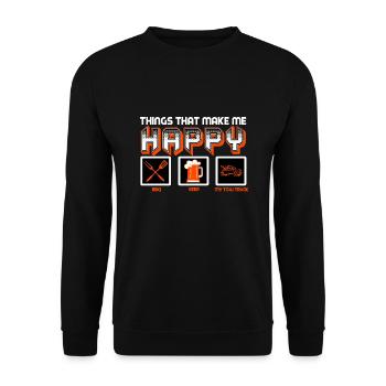 Things That Make Me Happy BBQ Beer My Tow Truck - Unisex Sweatshirt - black - Front - Alina (178cm) & Michal (187cm)