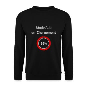 T-shirt Mode Ado - Mode Ado en Chargement - Sweat-shirt Unisexe - noir - Devant - Alina (178cm) & Michal (187cm)