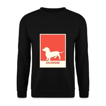Dackel - Unisex Pullover - Schwarz - Vorne - Alina (178cm) & Michal (187cm)