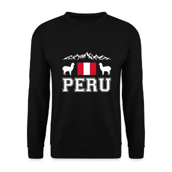 Peru - Unisex Sweatshirt - black - Front - Alina (178cm) & Michal (187cm)