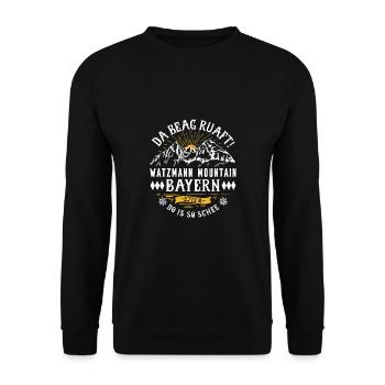 Watzmann Berg - Unisex Pullover - Schwarz - Vorne - Alina (178cm) & Michal (187cm)
