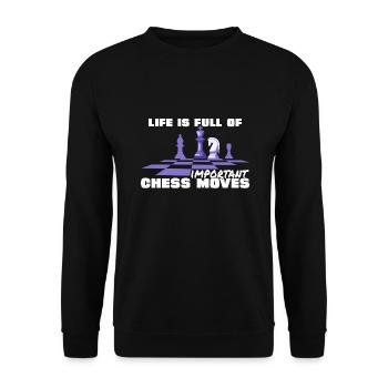 Life is chess - Unisex Sweatshirt - black - Front - Alina (178cm) & Michal (187cm)