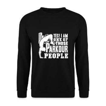 Parkour I Am One Of Those Parkour People - Unisex Sweatshirt - black - Front - Alina (178cm) & Michal (187cm)