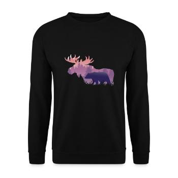 Moose - Unisex Sweatshirt - black - Front - Alina (178cm) & Michal (187cm)