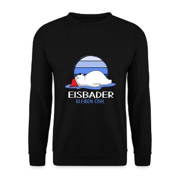 Winterbader Kältetherapie cool Eisbader im Eisbad - Unisex Pullover - Schwarz - Vorne - Alina (178cm) & Michal (187cm)