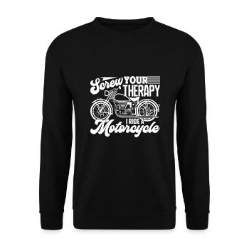 Motorcycle I Ride A Motorcycles - Unisex Sweatshirt - black - Front - Alina (178cm) & Michal (187cm)