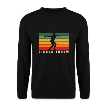 Discus Throw Retro - Unisex Sweatshirt - black - Front - Alina (178cm) & Michal (187cm)