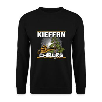 Wald Waldbesitzer Waldarbeiter Kiefern-Chirurg - Unisex Pullover - Schwarz - Vorne - Alina (178cm) & Michal (187cm)