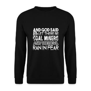 Miner God Made Miner - Unisex Sweatshirt - black - Front - Alina (178cm) & Michal (187cm)