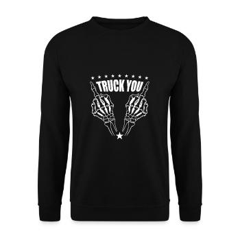 Camion routier camion routier camion cadeau - Sweat-shirt Unisexe - noir - Devant - Alina (178cm) & Michal (187cm)
