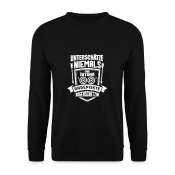 Bogenschießen Shirt Pfeil Bogen Armbrust Geschenk - Unisex Pullover - Schwarz - Vorne - Alina (178cm) & Michal (187cm)