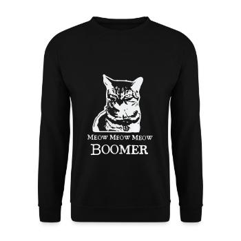 Meow Meow Meow Boomer - Sweat-shirt Unisexe - noir - Devant - Alina (178cm) & Michal (187cm)