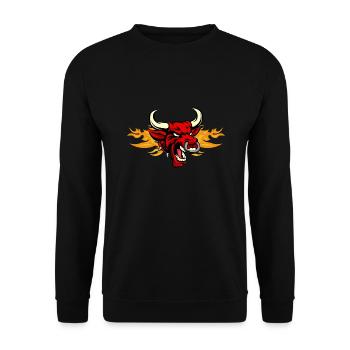 Stier - Unisex Pullover - Schwarz - Vorne - Alina (178cm) & Michal (187cm)