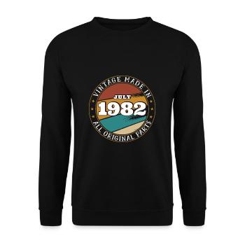 Juli 1982 - 40. Geburtstag Geschenk. Awesome. - Unisex Pullover - Schwarz - Vorne - Alina (178cm) & Michal (187cm)