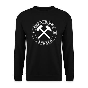 Erzgebirge Wappen - Unisex Sweatshirt - black - Front - Alina (178cm) & Michal (187cm)