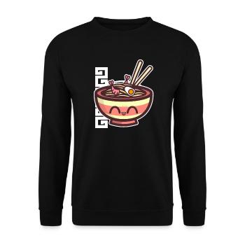 Love Ramen Noodles Kawaii Style design Gift - Unisex Sweatshirt - black - Front - Alina (178cm) & Michal (187cm)