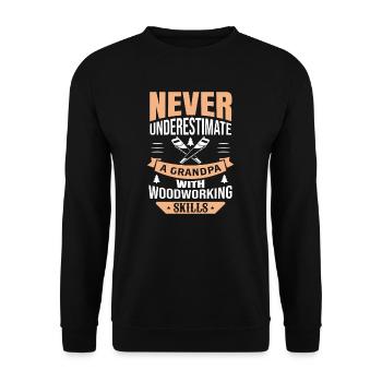 Cadeau de conception de papy d'amant de travail du bois drôle d'amant - Sweat-shirt Unisexe - noir - Devant - Alina (178cm) & Michal (187cm)