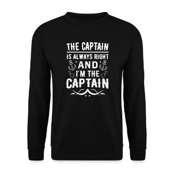 Lustiger Boots-Ponton-Kapitän Owner Nautical-Entwurf - Unisex Pullover - Schwarz - Vorne - Alina (178cm) & Michal (187cm)