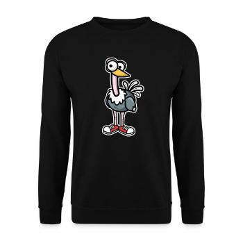 Ostrich - Unisex Sweatshirt - black - Front - Alina (178cm) & Michal (187cm)