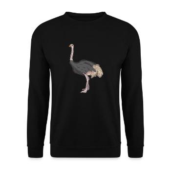 Ostrich Illustration - Unisex Sweatshirt - black - Front - Alina (178cm) & Michal (187cm)