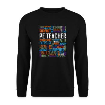 PE Teacher - Unisex Sweatshirt - black - Front - Alina (178cm) & Michal (187cm)