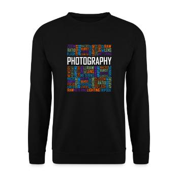 Photography Words - Unisex Sweatshirt - black - Front - Alina (178cm) & Michal (187cm)