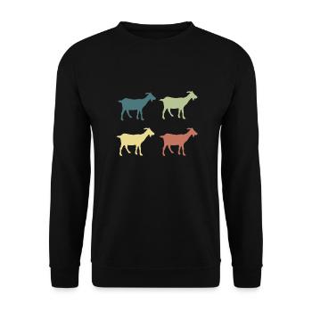 Chèvre rétro - Sweat-shirt Unisexe - noir - Devant - Alina (178cm) & Michal (187cm)