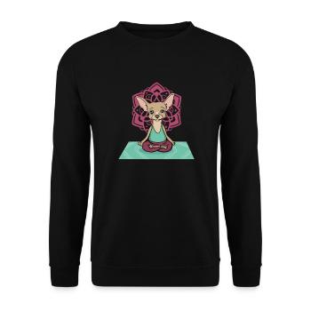 Chihuahua Yoga - Sweat-shirt Unisexe - noir - Devant - Alina (178cm) & Michal (187cm)