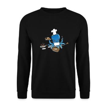Chefkoch Octopus - Unisex Pullover - Schwarz - Vorne - Alina (178cm) & Michal (187cm)