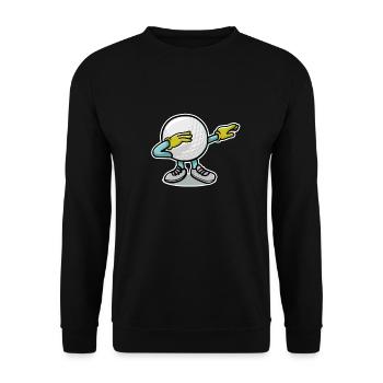 Betupfen des Golfballs - Unisex Pullover - Schwarz - Vorne - Alina (178cm) & Michal (187cm)