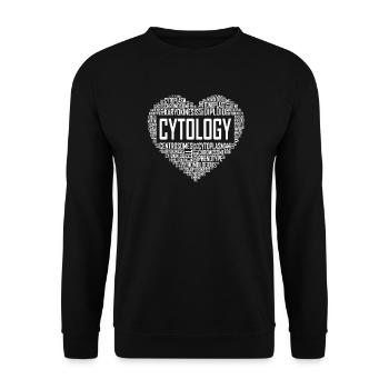 Zytologie-Herz - Unisex Pullover - Schwarz - Vorne - Alina (178cm) & Michal (187cm)