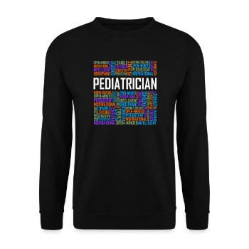 Pediatrician Words - Unisex Sweatshirt - black - Front - Alina (178cm) & Michal (187cm)