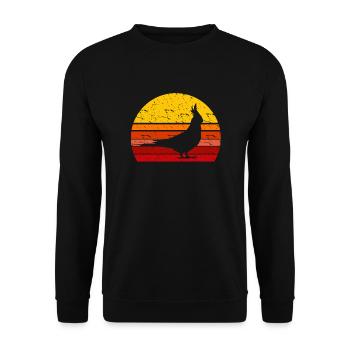 Cockatiel rétro - Sweat-shirt Unisexe - noir - Devant - Alina (178cm) & Michal (187cm)