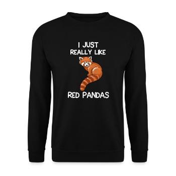 I Just Really Like Red Pandas - Unisex Sweatshirt - black - Front - Alina (178cm) & Michal (187cm)
