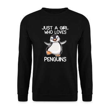 Just A Girl Who Loves Penguins - Unisex Sweatshirt - black - Front - Alina (178cm) & Michal (187cm)