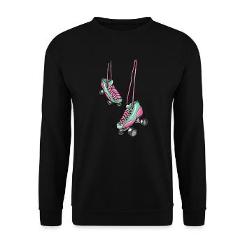 Hängende Schlittschuhe - Unisex Pullover - Schwarz - Vorne - Alina (178cm) & Michal (187cm)