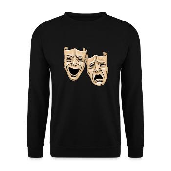 Masques de théâtre - Sweat-shirt Unisexe - noir - Devant - Alina (178cm) & Michal (187cm)