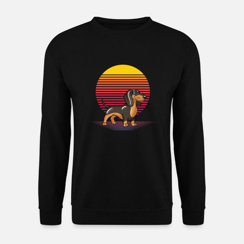 Retro Dackel - Unisex Pullover - Schwarz