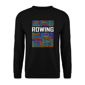 Rowing Words - Unisex Sweatshirt - black - Front - Alina (178cm) & Michal (187cm)