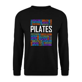 Pilates Words - Unisex Sweatshirt - black - Front - Alina (178cm) & Michal (187cm)