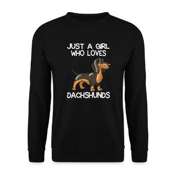 Just A Girl Who Loves Dachshunds - Unisex Sweatshirt - black - Front - Alina (178cm) & Michal (187cm)