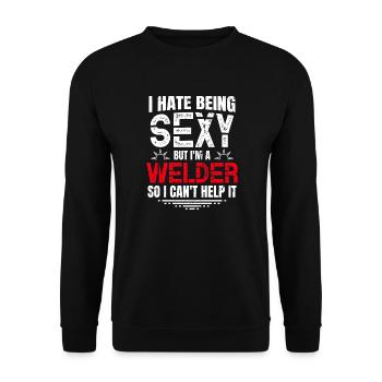 Sexy Welder Quote - Unisex Sweatshirt - black - Front - Alina (178cm) & Michal (187cm)