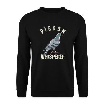 Pigeon Whisperer - Unisex Sweatshirt - black - Front - Alina (178cm) & Michal (187cm)