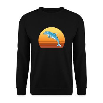 Dolphin Sun - Sweat-shirt Unisexe - noir - Devant - Alina (178cm) & Michal (187cm)