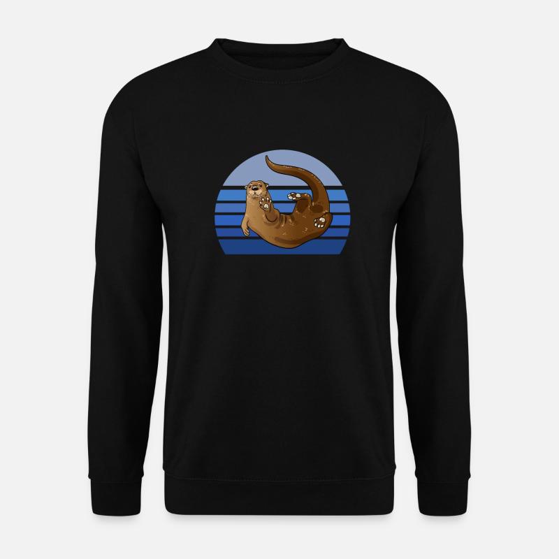 Otter Blue Retro - Unisex Sweatshirt - black