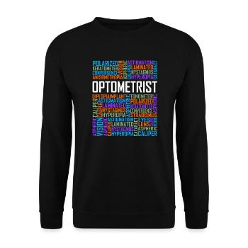 Optometrist Words - Unisex Sweatshirt - black - Front - Alina (178cm) & Michal (187cm)
