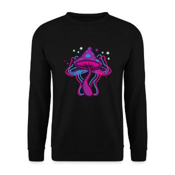 Psychedelische Pilze - Unisex Pullover - Schwarz - Vorne - Alina (178cm) & Michal (187cm)