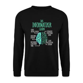 Informatiker Informatik Programmierer Nerd Geek - Unisex Pullover - Schwarz - Vorne - Alina (178cm) & Michal (187cm)