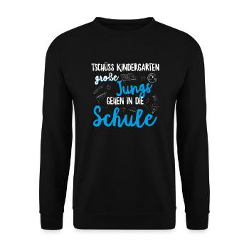 Einschulung Schulanfang Kindergarten Schulstart - Unisex Pullover - Schwarz - Vorne - Alina (178cm) & Michal (187cm)